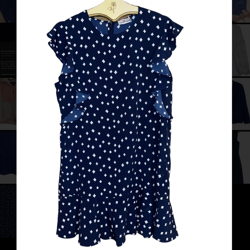 Vineyard Vines Dress Flutter Sleeve Ruffle Hem